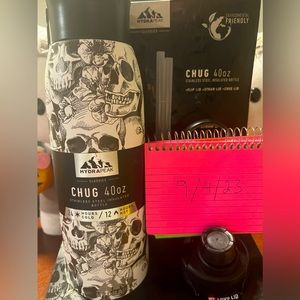 HydraPeak Chug 40 oz stainless steel skull tumbler